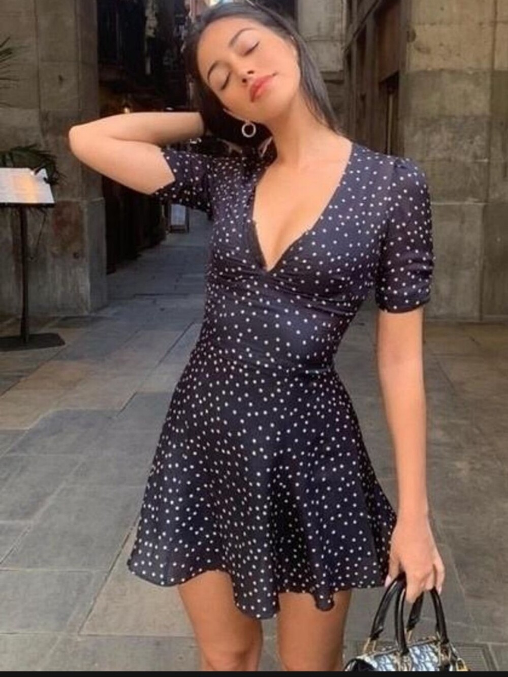 Realisation Par Ozzie Dress Mini Navy Blue Stars Small 100% Silk Realization